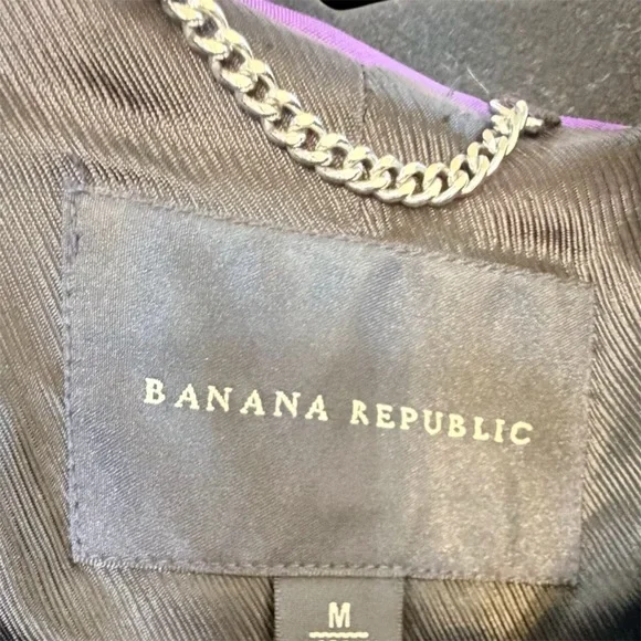 Banana Republic Women’s Medium Black Pea Coat - Picture 8 of 9